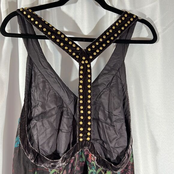 FREE PEOPLE GWENOVERE MAXI DRESS EMBELLISHED BLACK COMBO NEW SMALL - Picture 8 of 8